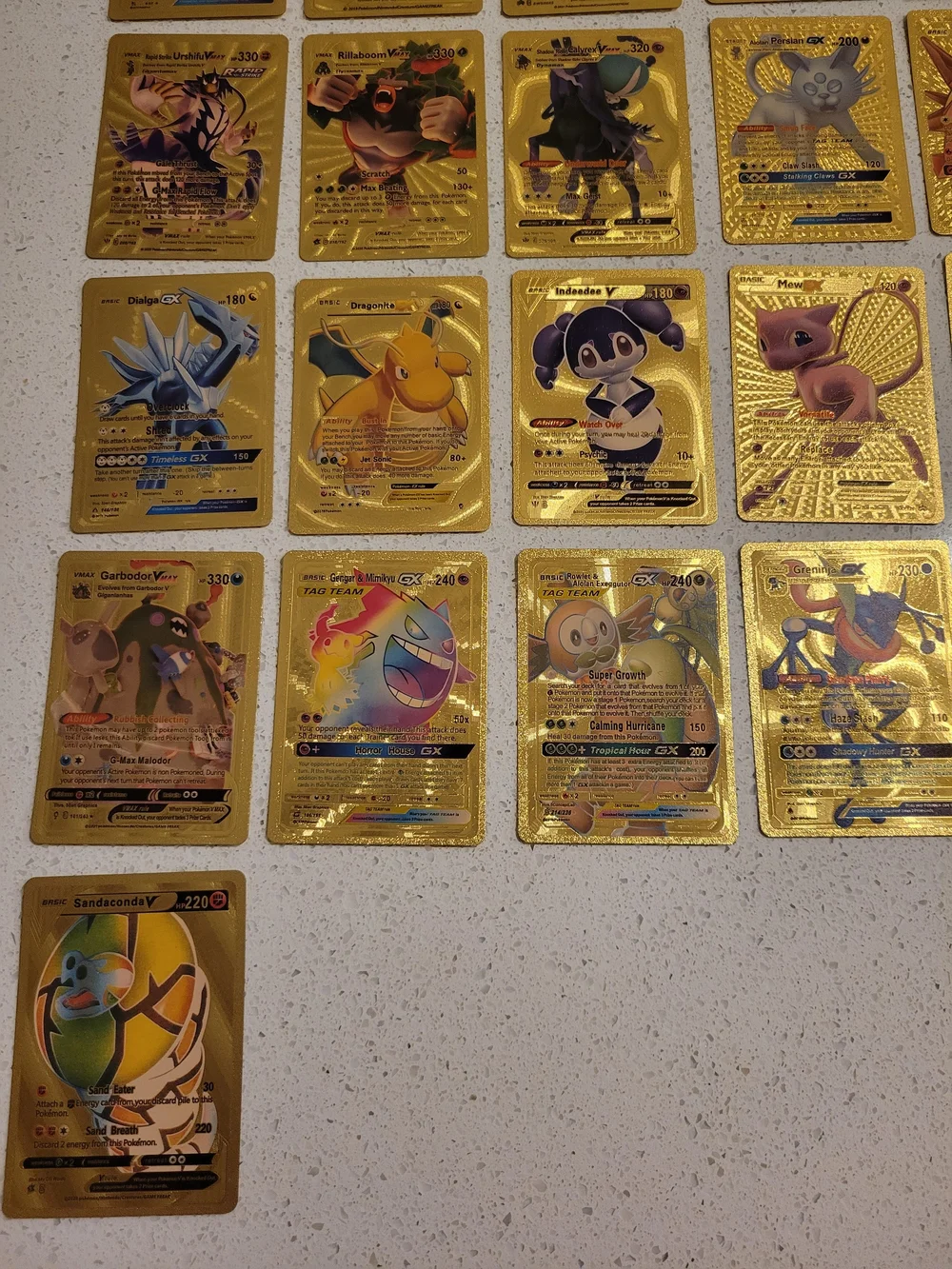 Lot of 50 Gold Foil Pokemon Card Fan Art Cards (All Cards Pictured) Great Cond